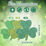 32 Pcs St Patrick's Day Party Decorations Double Sided Glitter Green