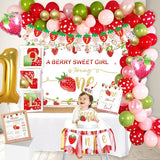 Strawberry 1st Birthday Decorations Party Supplies Strawberry Sweet