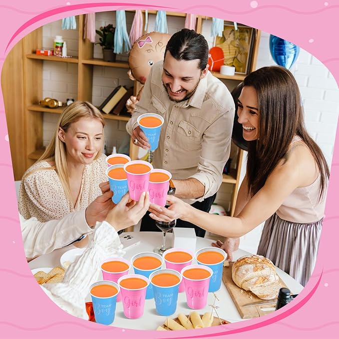 30 Pcs Gender Reveal Plastic Blue Pink Cups Gender Reveal Cups