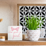 CUANFDDSF Trendy Pink Bow Coquette Room Decor Wooden Box Sign,