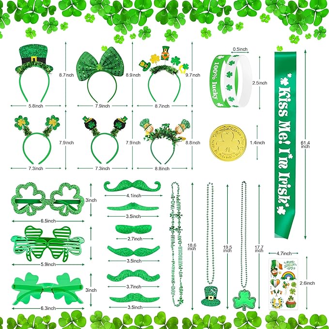 St Patrick's Day Accessories Party Favor Set 168 PCS Shamrock