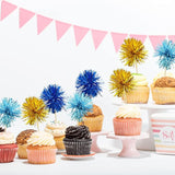 Gyufise 30Pcs Foil Firework Cupcake Toppers Sparkle Tinsel Cake #32