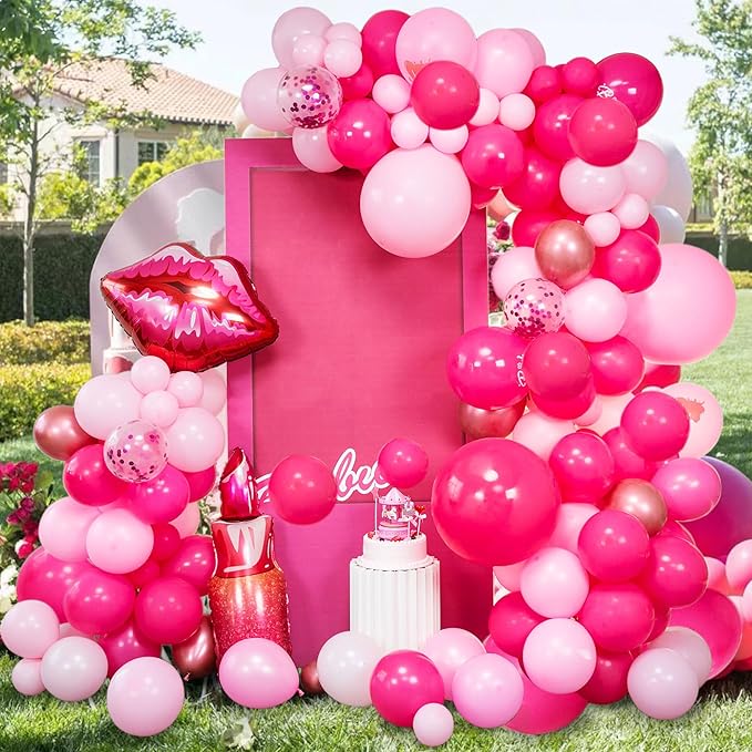 147pcs Pink Balloon Garland Arch Kit for Girls Birthday Party