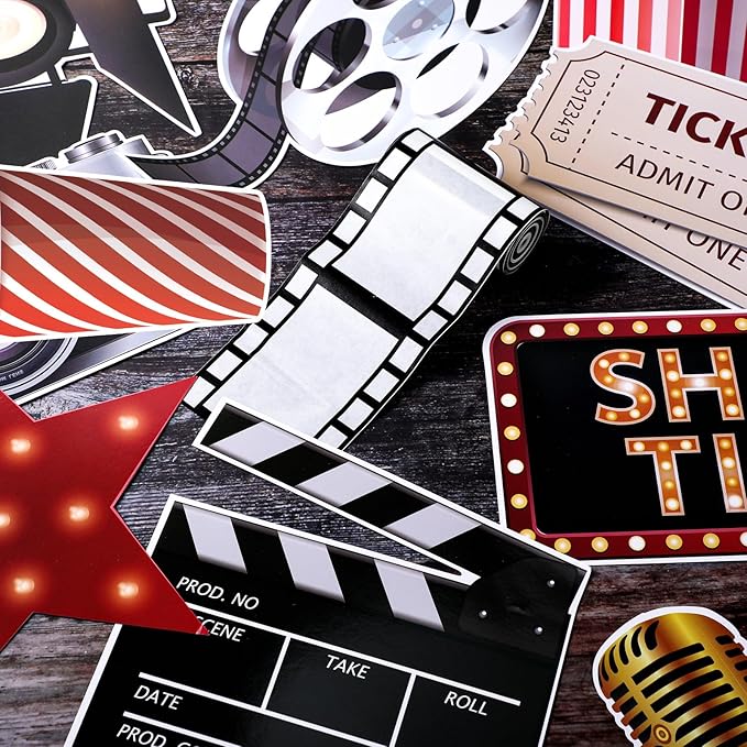 12 Pcs Movie Night Party Decorations Set Includes 11 Pcs Red Carpet