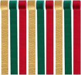 Red-Green Gold Party-Decorations Christmas Streamers - 9 Rolls New