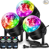 NEQUARE Disco Ball DJ Party Lights Sound Activated with Remote Control
