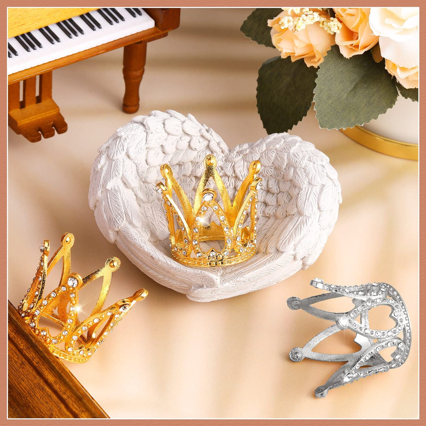12 Pcs Crown Cake Topper Mini Baby Crown Tiny Queen Small Alloy Gold, 