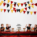 Red Black Gold Party Decorations Metallic Fabric Triangle Pennant