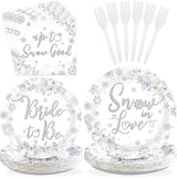 96Pcs Snow in Love Bridal Shower Party Decorations Glitter Silver
