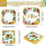 200Pcs Hawaiian Luau Party Decorations Aloha Tropical Hibiscus