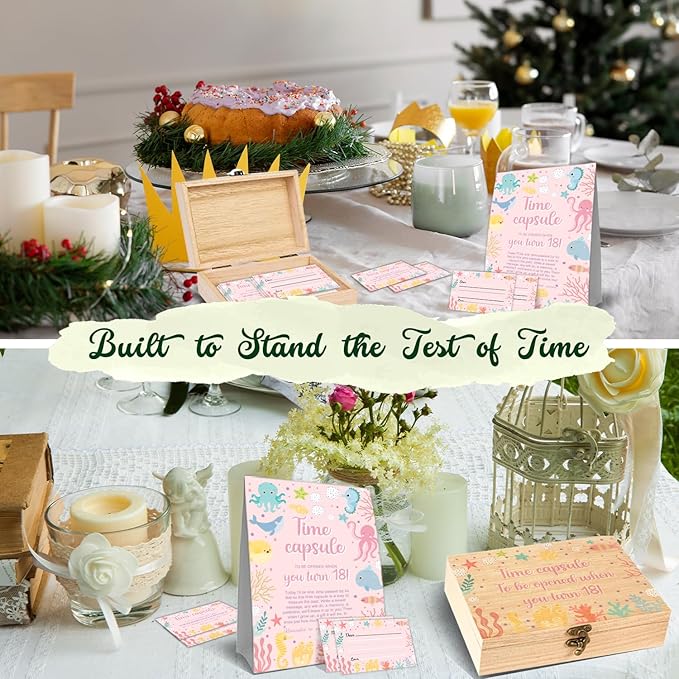 52 Pcs Time Capsule Set 50 Under the Sea Double Sided Cards and 1