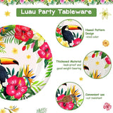 96PCS Tropical Plates and Napkins Hawaiian Cups Luau Party Tableware