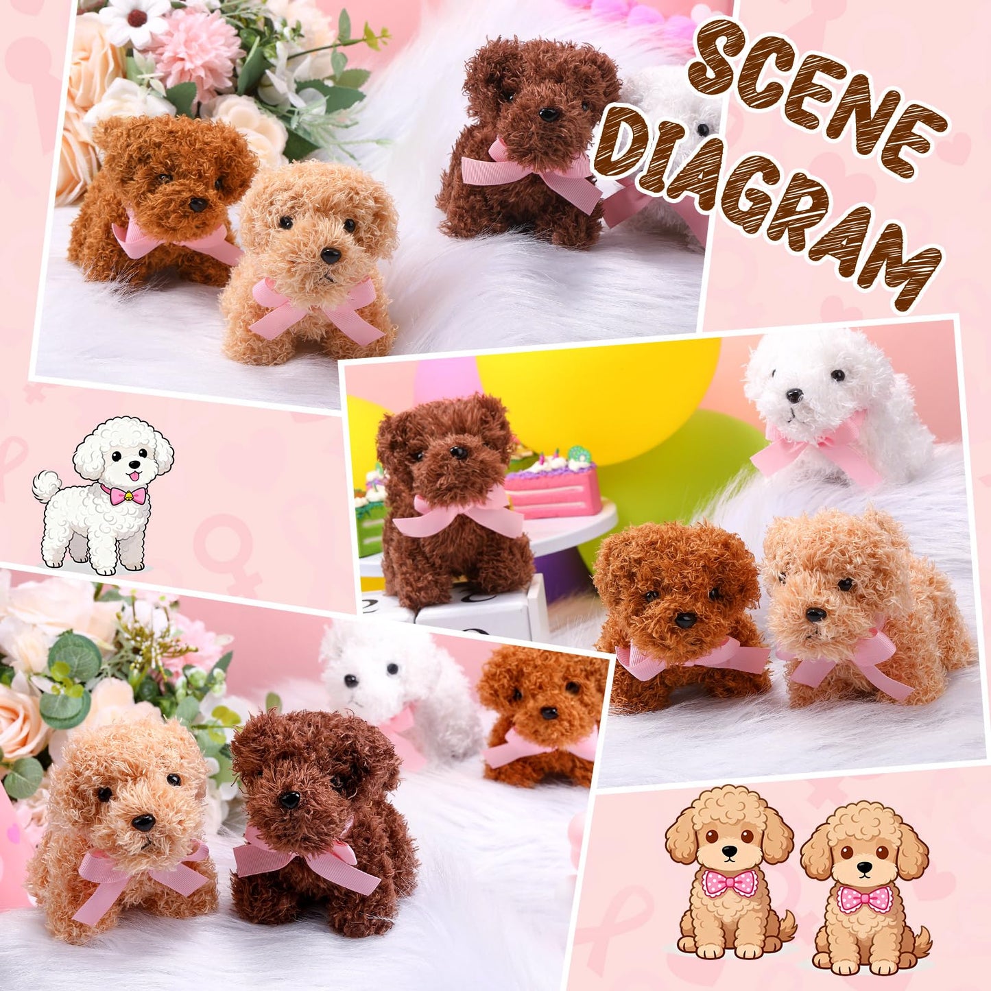 Sosation 20 Pcs 4.72 Inch Mini Puppy Stuffed Animal Adopt a Puppy