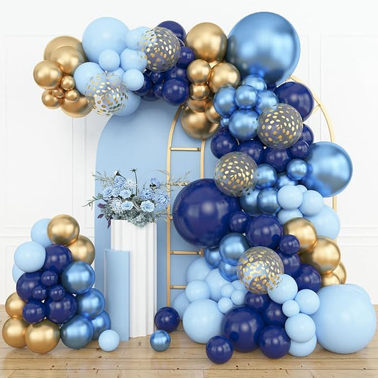 Amandir 153pcs Navy Blue Gold Balloon Garland Arch Kit, Different
