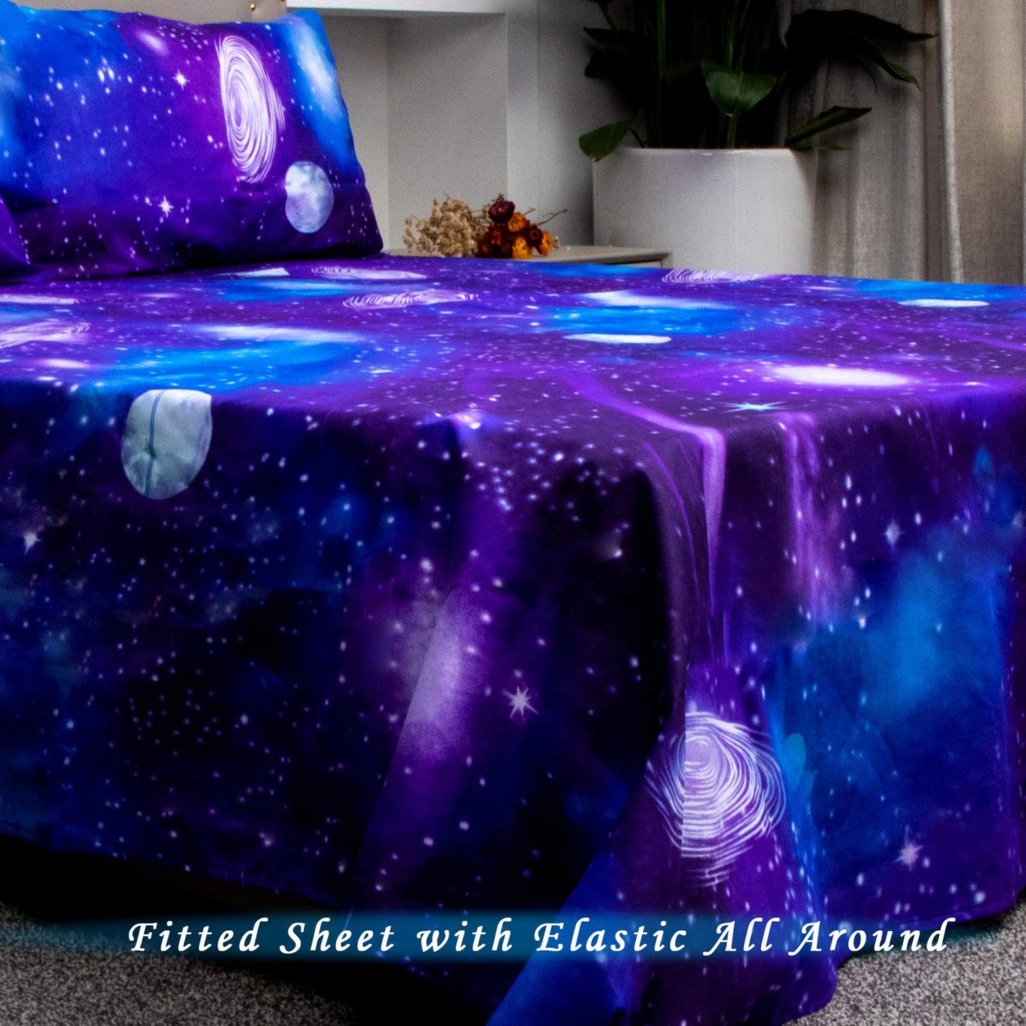 Bedlifes Galaxy Outer Space Sheet Set, Galaxy Themed, 3 pcs Including