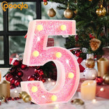 Pooqla Marquee Numbers Lights, light up Numbers Battery Powered, Glitt