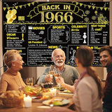 DARUNAXY 60th Birthday Black Gold Party Decoration, Back in 1966