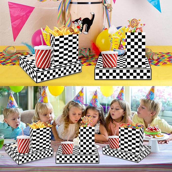 48Pcs Movie Night Supplies 24 Movie Theater Snack Trays with 24