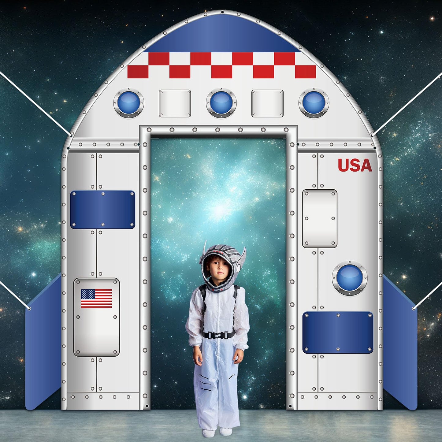 Outer Space Door Cover Galaxy Alien Theme Door Decoration Outer Space