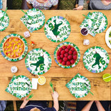 96 Pcs Dinosaur 5th Birthday Decorations Five Rex Plates and Napkins