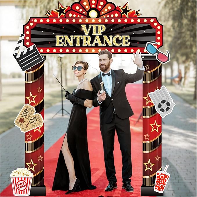 10 Pcs Movie Night VIP Porch Sign Banner Welcome Porch Sign Banner