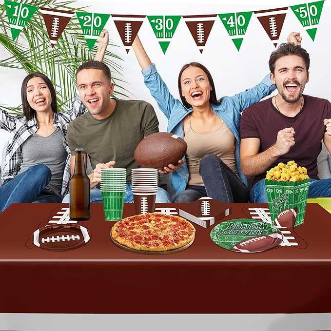 Football Party Decorations Serve 24 99 Pcs Football Party Supplies