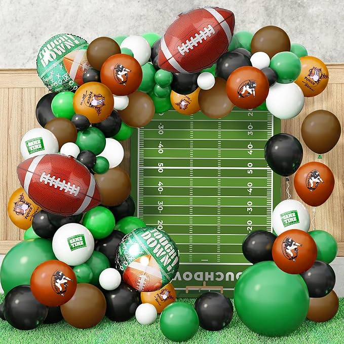 Football Balloons Arch Kit Huge Pack of 131 Football Party Supplies