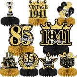 85th Birthday Party Decorations, 9PCS Happy Birthday Table Honeycomb