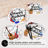 Grencian 96 Pcs Guitar Birthday Party Supplies Music Notes Birthday