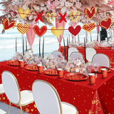 Valentine's Day Party Supplies Tableware Set Red Heart Love Paper