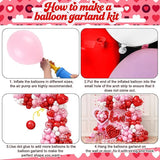 Valentines Day Balloon Arch Kit 114Pcs Red Pink White Balloon