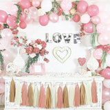 Retro Pink Tassel Garland for Boho Baby Shower Decorations Blush