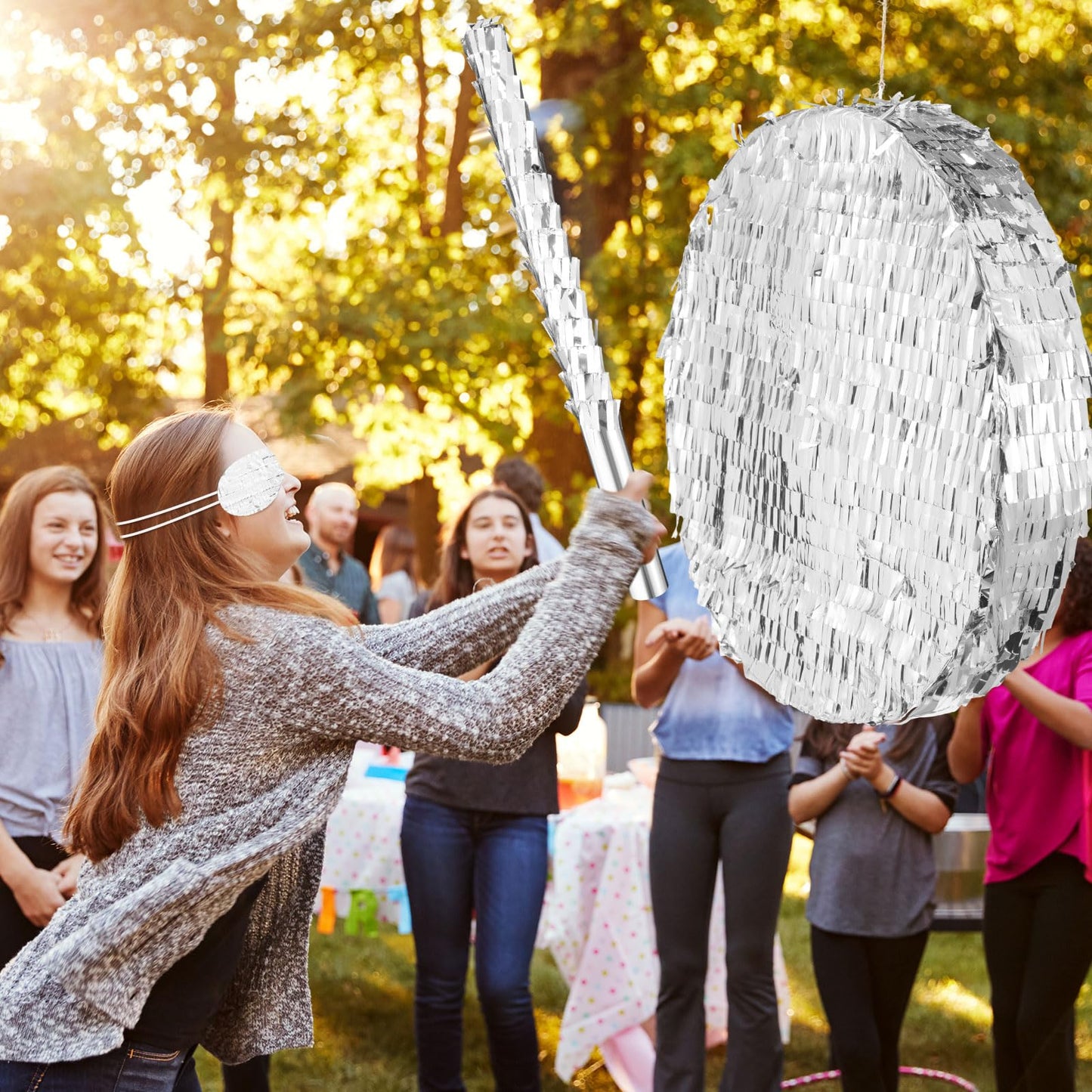 Jenaai Disco Ball Large Piñata 16 Inch, Round Blank Disco Piñata  Shin