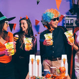 100 Pcs Halloween Plastic Cups Bulk 16 oz Disposable Halloween Boo