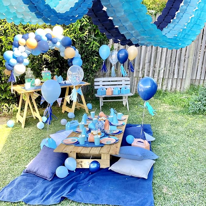 Baby-Royal Navy-Blue Party-Decorations Streamers Garland - 12pcs Boy
