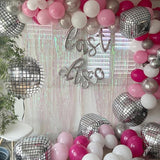 KatchOn, Silver Disco Ball Balloons - Huge 22 Inch, Pack of 6 | 4D