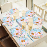 96 Pieces Bear Gender Reveal Theme Tableware Set for Gender Reveal