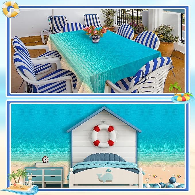 Summer Beach Tablecloth Roll with Cutter Box 100 Ft X 54 Inch Beach