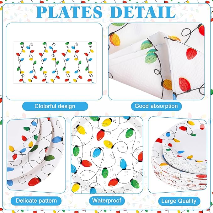 452 Pcs Christmas Party Decorations for 50 Guests Colorful Christmas