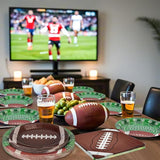 96 Pcs Football Party Supplies Kit Football Plates and Napkins Sets