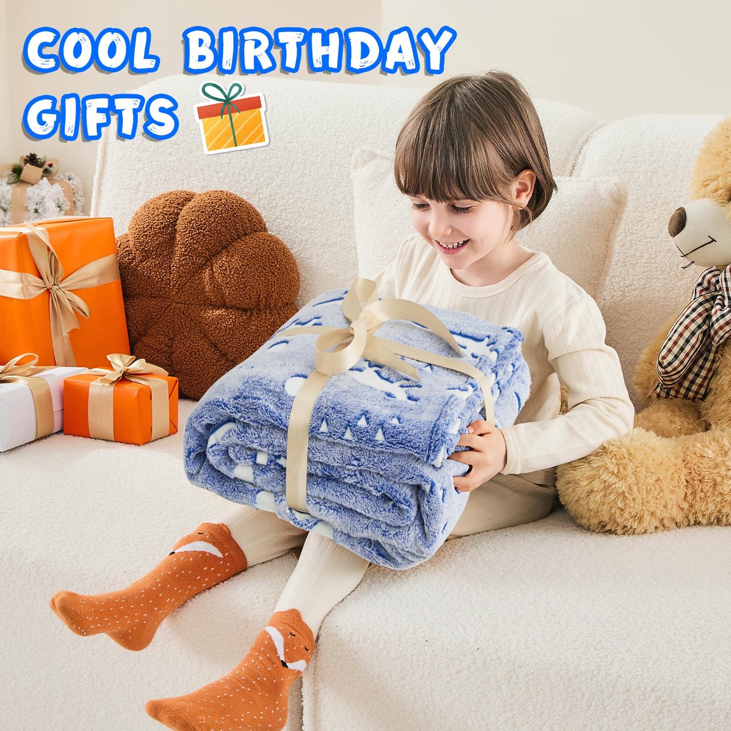 inhand Dinosaur Toys for Kids Glow in The Dark Dinosaur Blanket