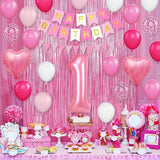 1st Birthday Decorations for Girls Hot Pink Birthday Balloons with