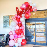 Valentines Day Balloon Arch Kit Pink Red White Balloons Garland Love