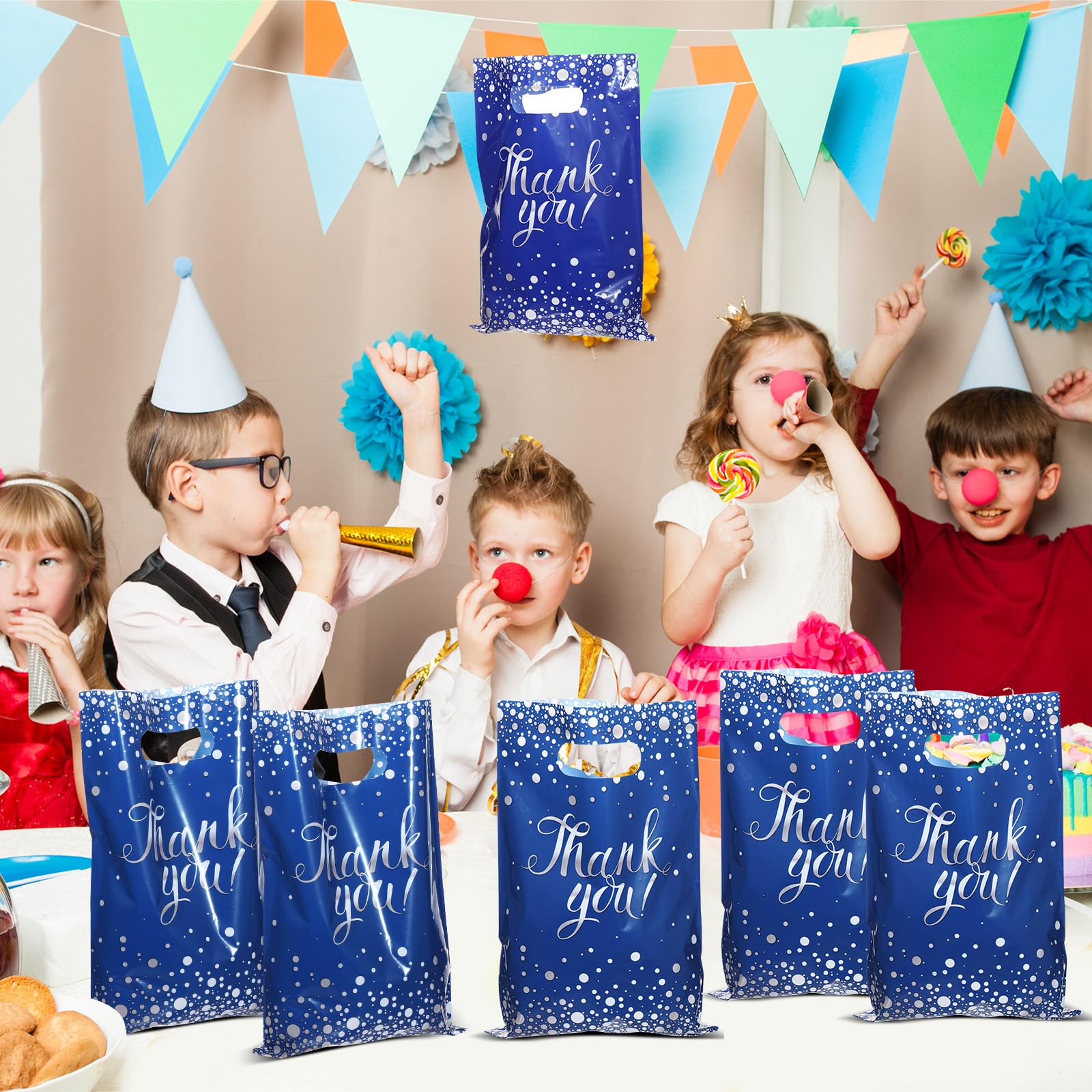 Pajean 100 Pcs Thank You Bags Bulk Small Thank You Plastic Gift Bags