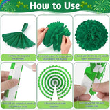 28 PCS St Patricks Day Decorations Green St Patricks Day Paper Fan