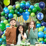 Blue Green Balloon Arch Kit Dinosaur Balloon Garland Kit with Fruit