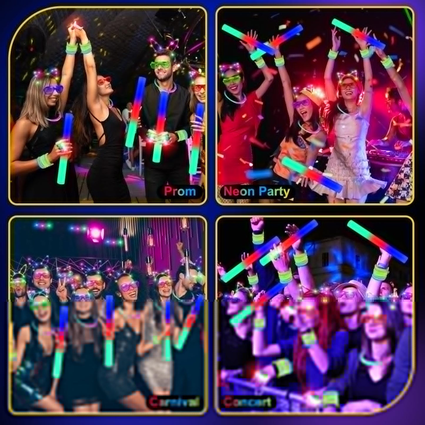 OLUPP 282 PCS Glow in the Dark Party Supplies, 18 Foam Sticks, 18 LED