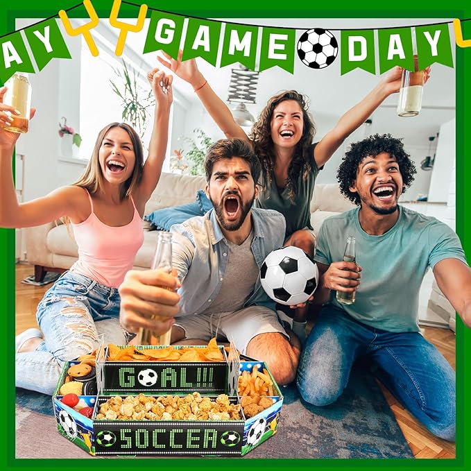 1 Pack Soccer Food Serving Tray Soccer Party Supplies Kits Large