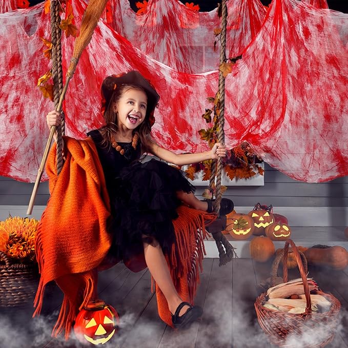 Halloween Red Bloody Creepy Cloth 500 x 87 inch Spooky Gauze Cloth