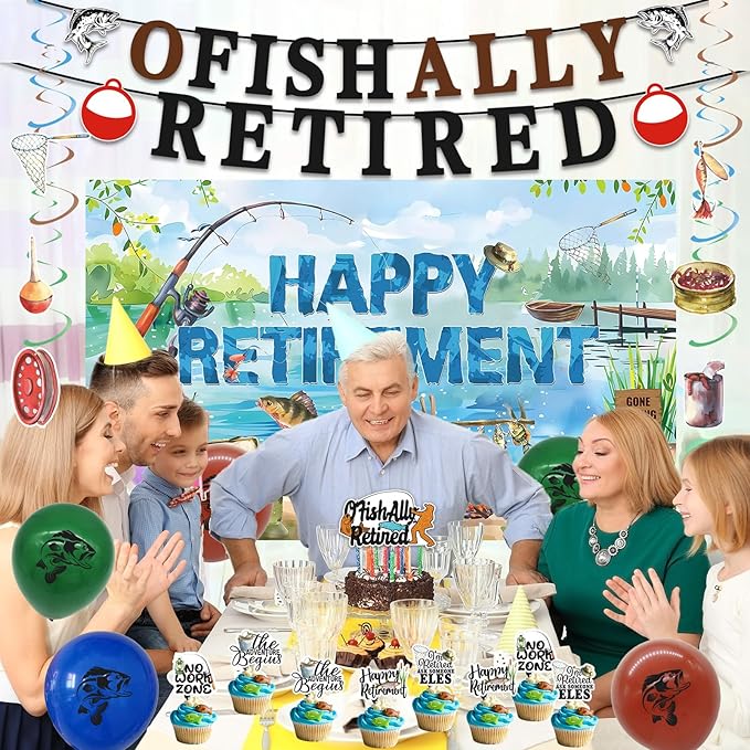 Retirement Party Decorations Men Women Ofishally Retired Banner